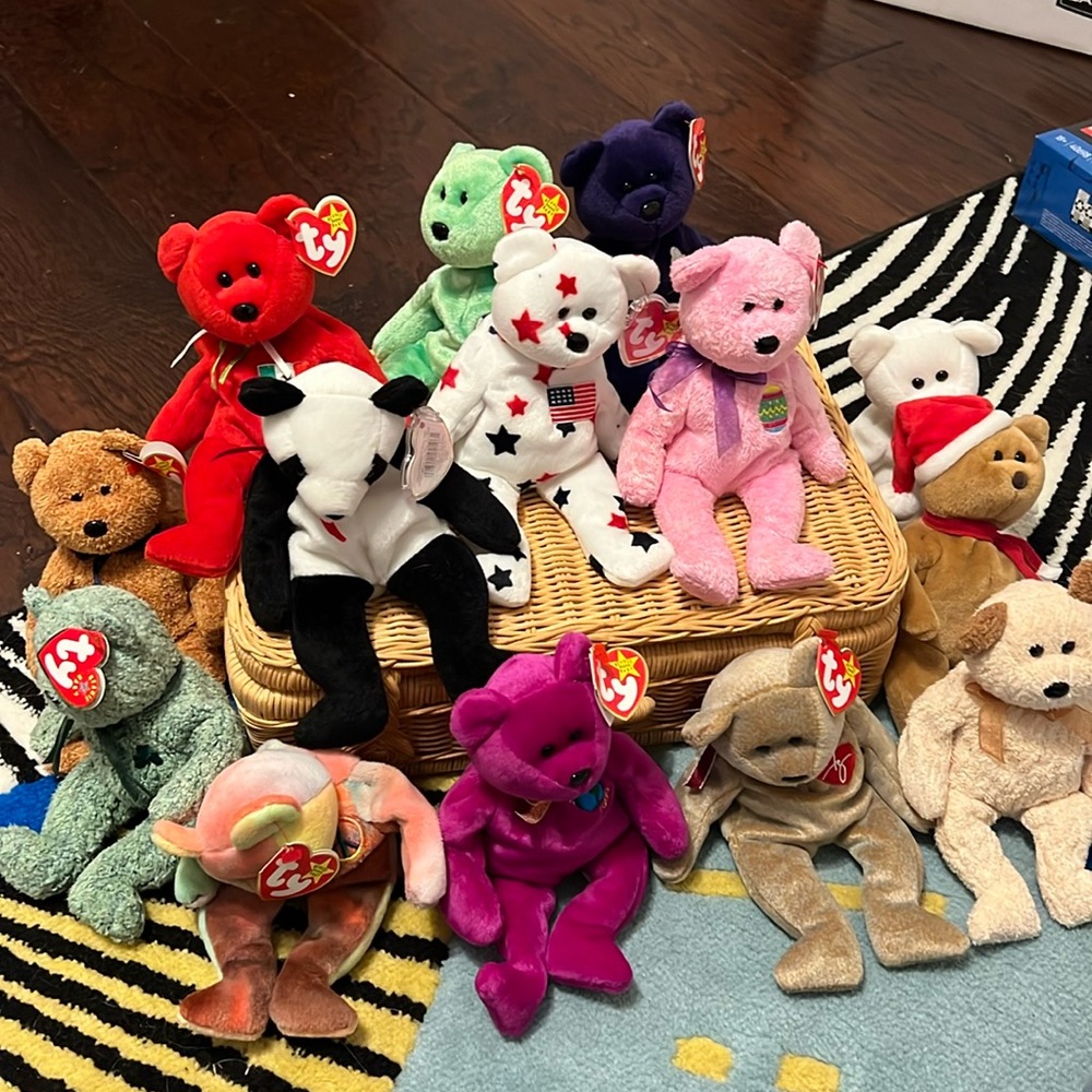 Beanie baby bear lot with princess diana bear